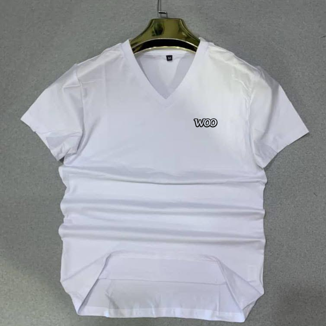 T-shirt "WOO" – Blanc Épuré