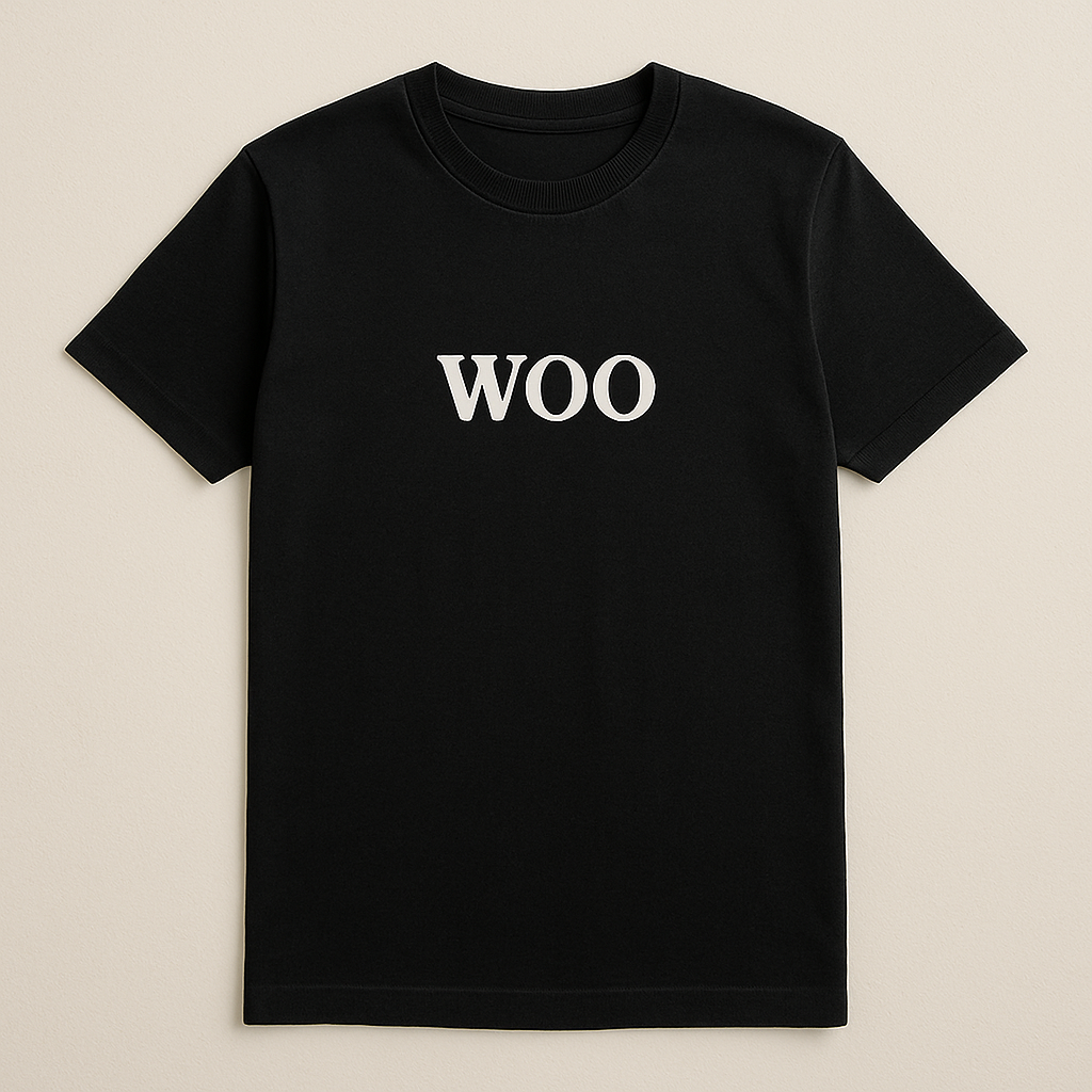 T-shirt "WOO" – Noir Classique